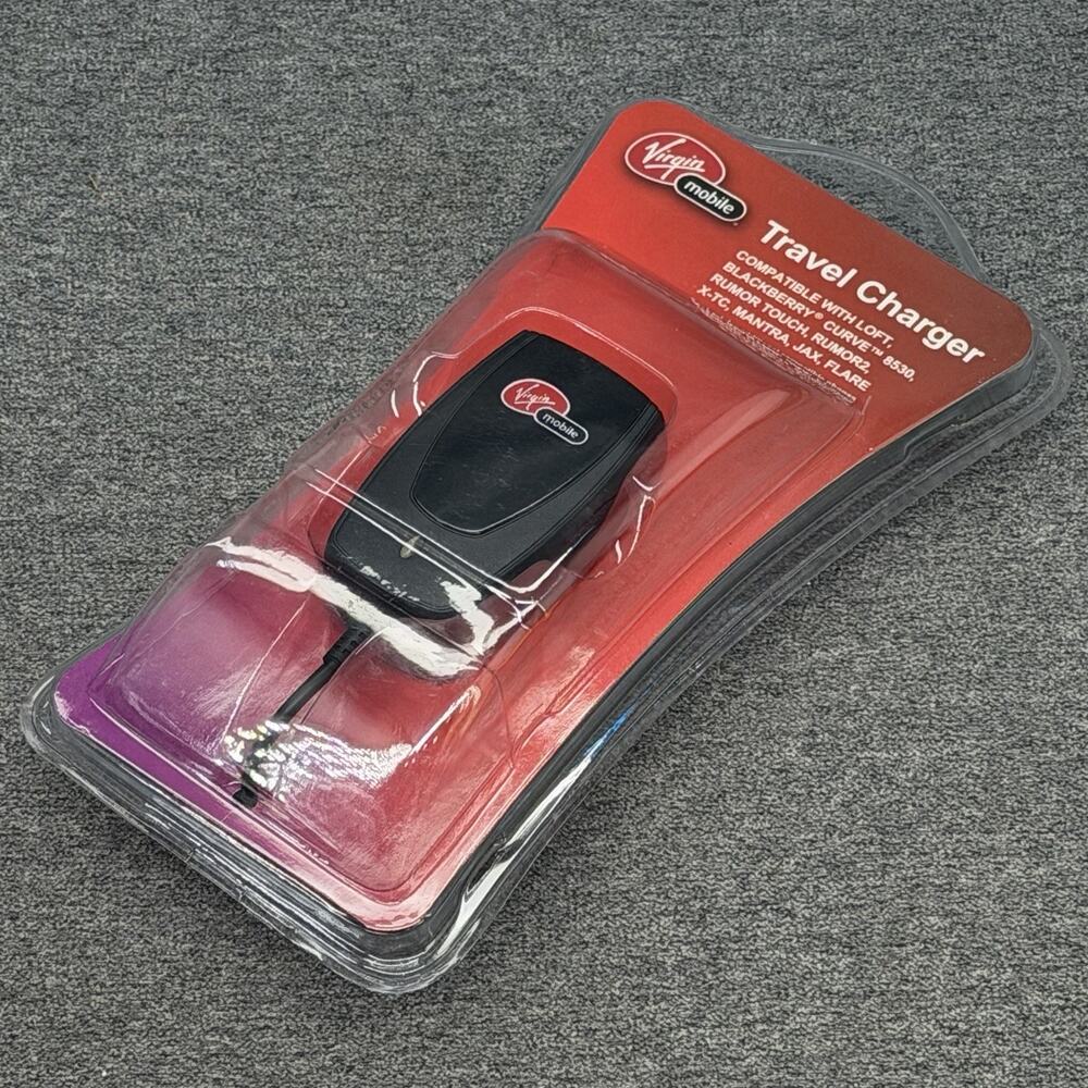 2010 Virgin Mobile Travel Charger Fits Multiple Different Phones New/Sealed NOS